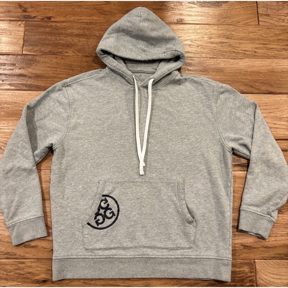 G/FORE Hoodie Gray Black Logo Pullover Sweatshirt Performance Men's Large $165